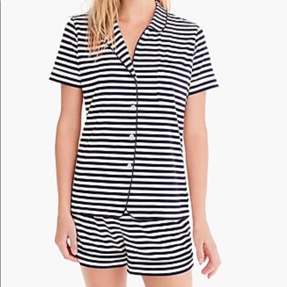 NWT J Crew PJ set woman’s XL navy/ivory stripe